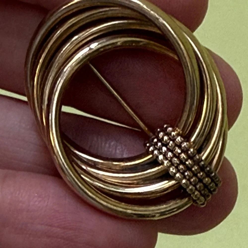 Vintage and Unique 12K Gold-Filled Multi-Hoop Brooch